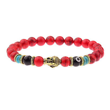 Zen Guardian Buddha Evil Eye Bracelet | Unisex Natural Stone Beaded Stretch Bracelet