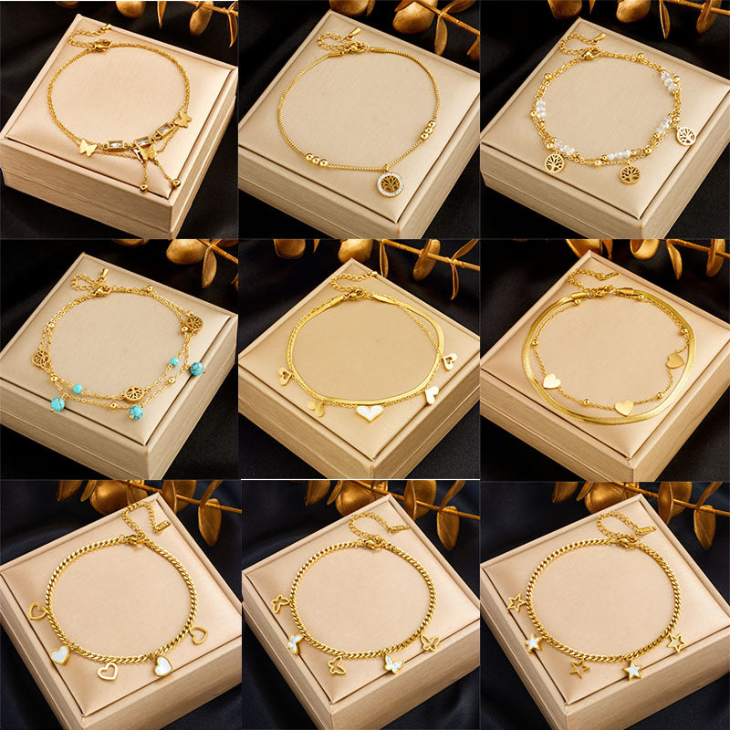 Love Designs Shaped Anklet for Women