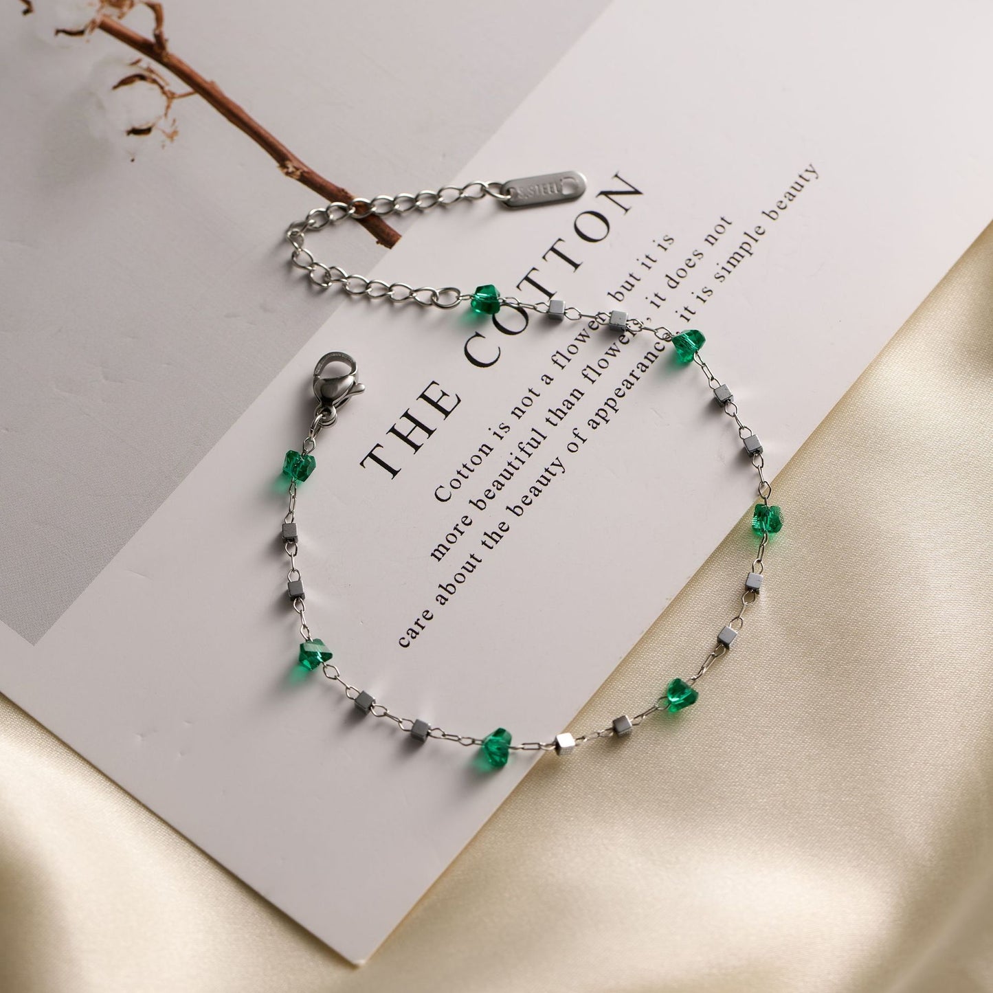 Dopamine Natural Stone Titanium Steel  Bracelet