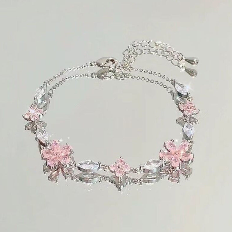 Cherry Blossom Star And Moon Bracelet-  International Shipping