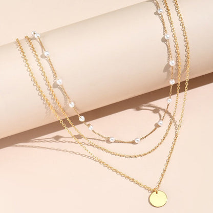 Women Retro Alloy Layered Clavicle Necklace