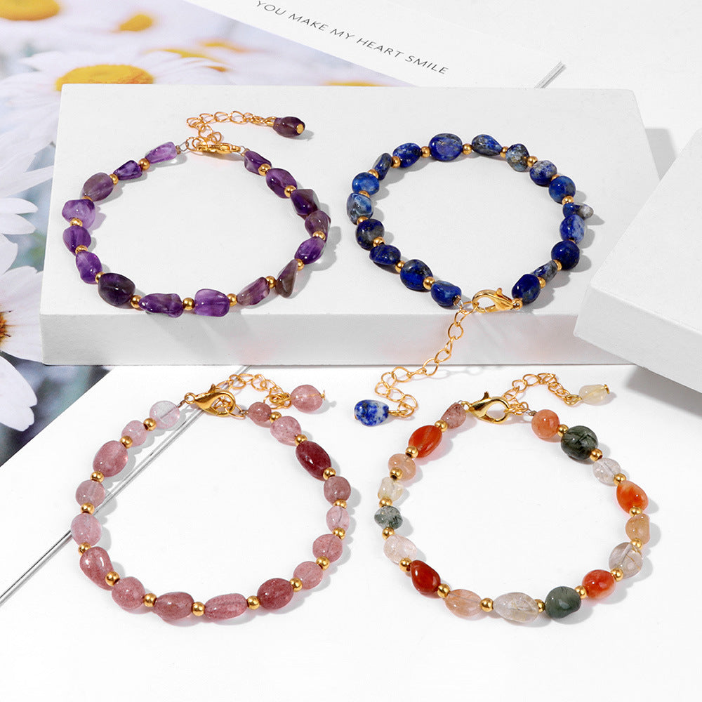 The Earth Spirit Natural Gemstone Bracelet | Unisex Stackable Stone Bead Bracelets