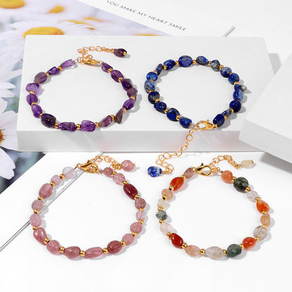 The Earth Spirit Natural Gemstone Bracelet | Unisex Stackable Stone Bead Bracelets