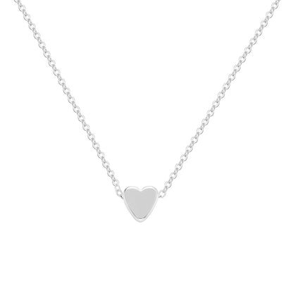 The Petite Heart Solitaire – Minimalist Link Chain in Gold & Silver