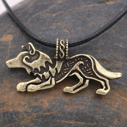 Mixed Metal Wolf Necklace Jewelry