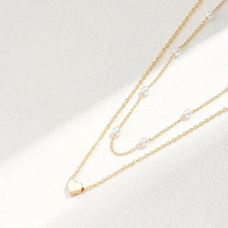 Women Retro Alloy Layered Clavicle Necklace