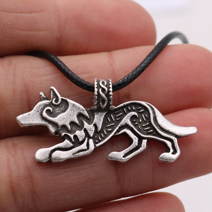 Mixed Metal Wolf Necklace Jewelry