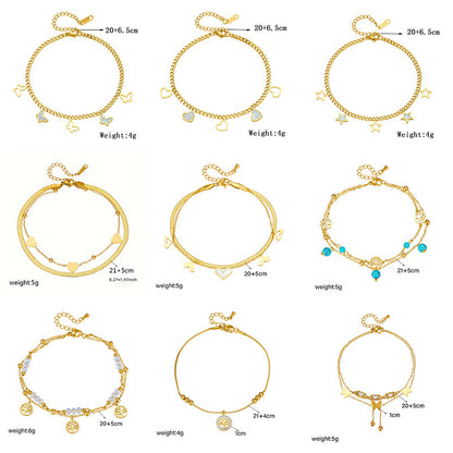 Love Designs Shaped Anklet for Women