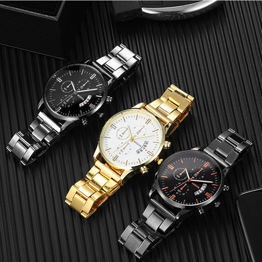 Men's Large Window Calendar Watch